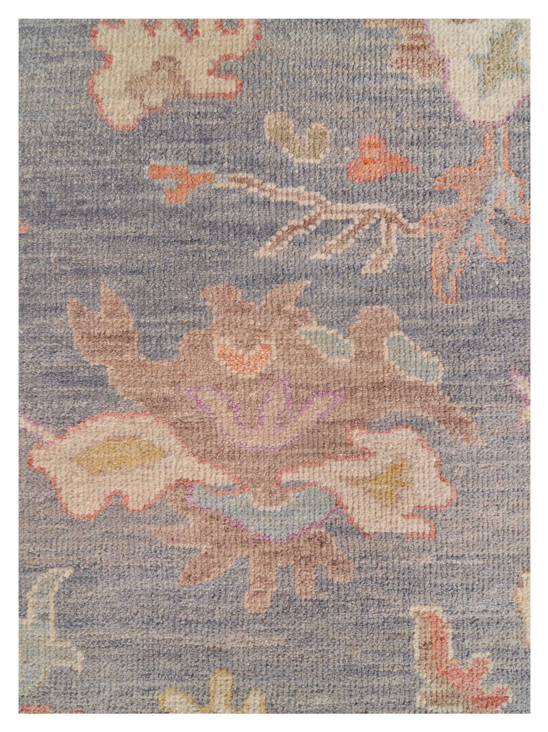 Pacific Ushak Wool Weft 42575 Grey Ivory Transitional Hand Knotted Rug