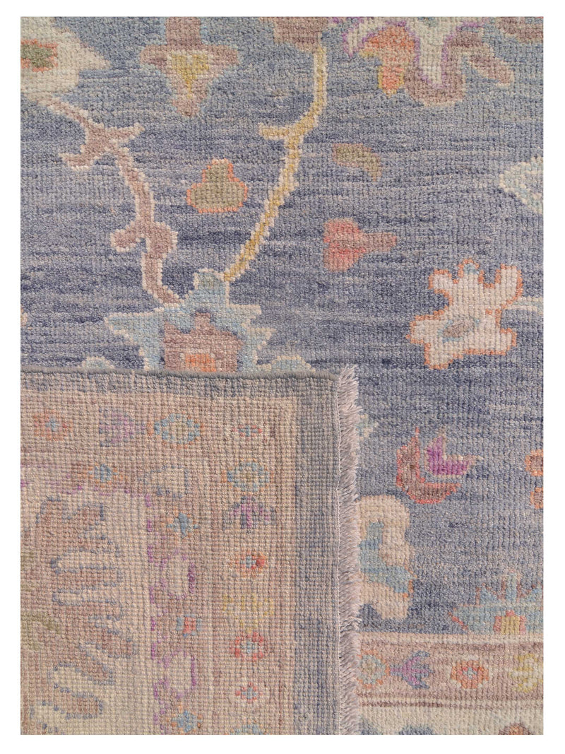 Pacific Ushak Wool Weft 42575 Grey Ivory Transitional Hand Knotted Rug