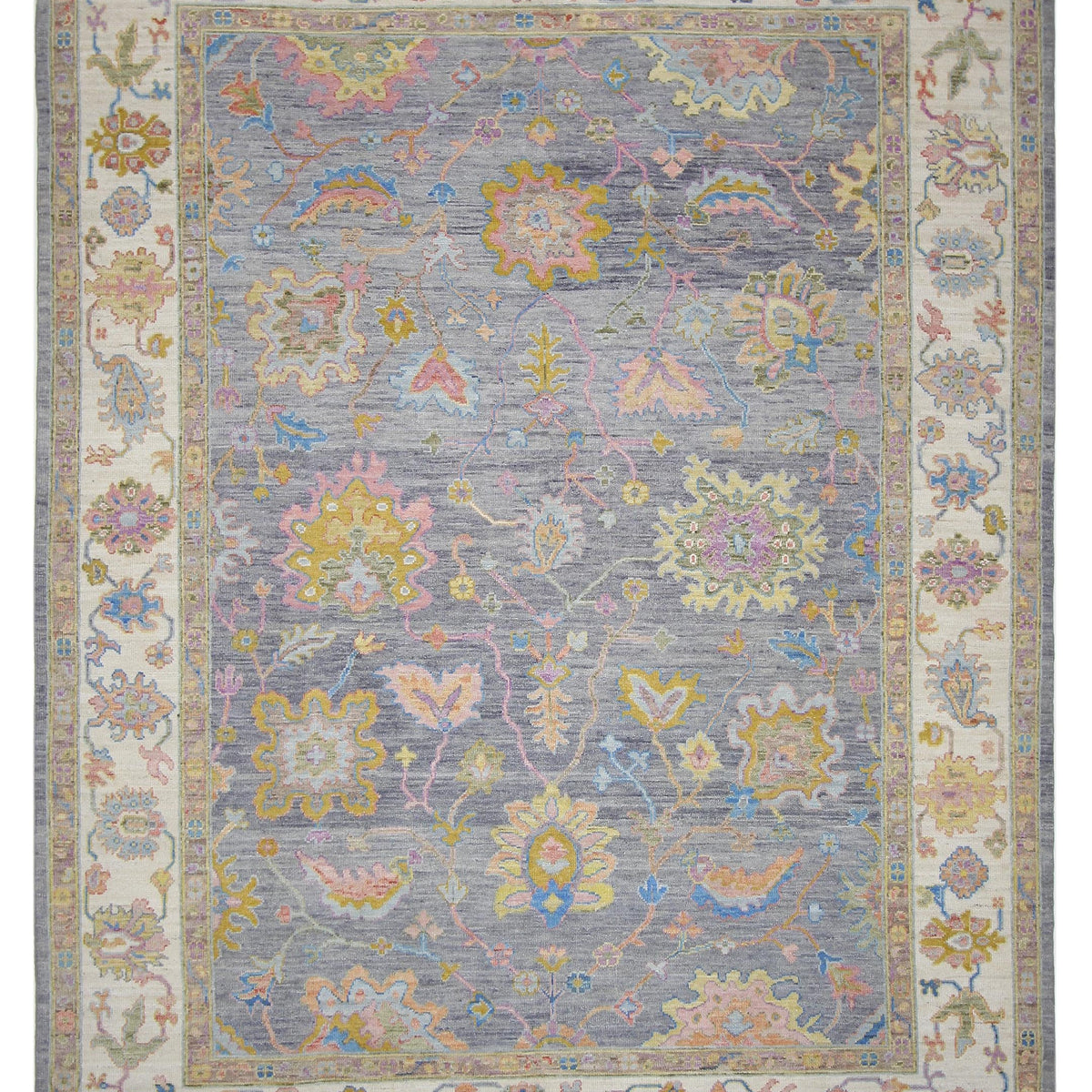 Pacific Ushak Wool Weft  Grey Ivory Transitional