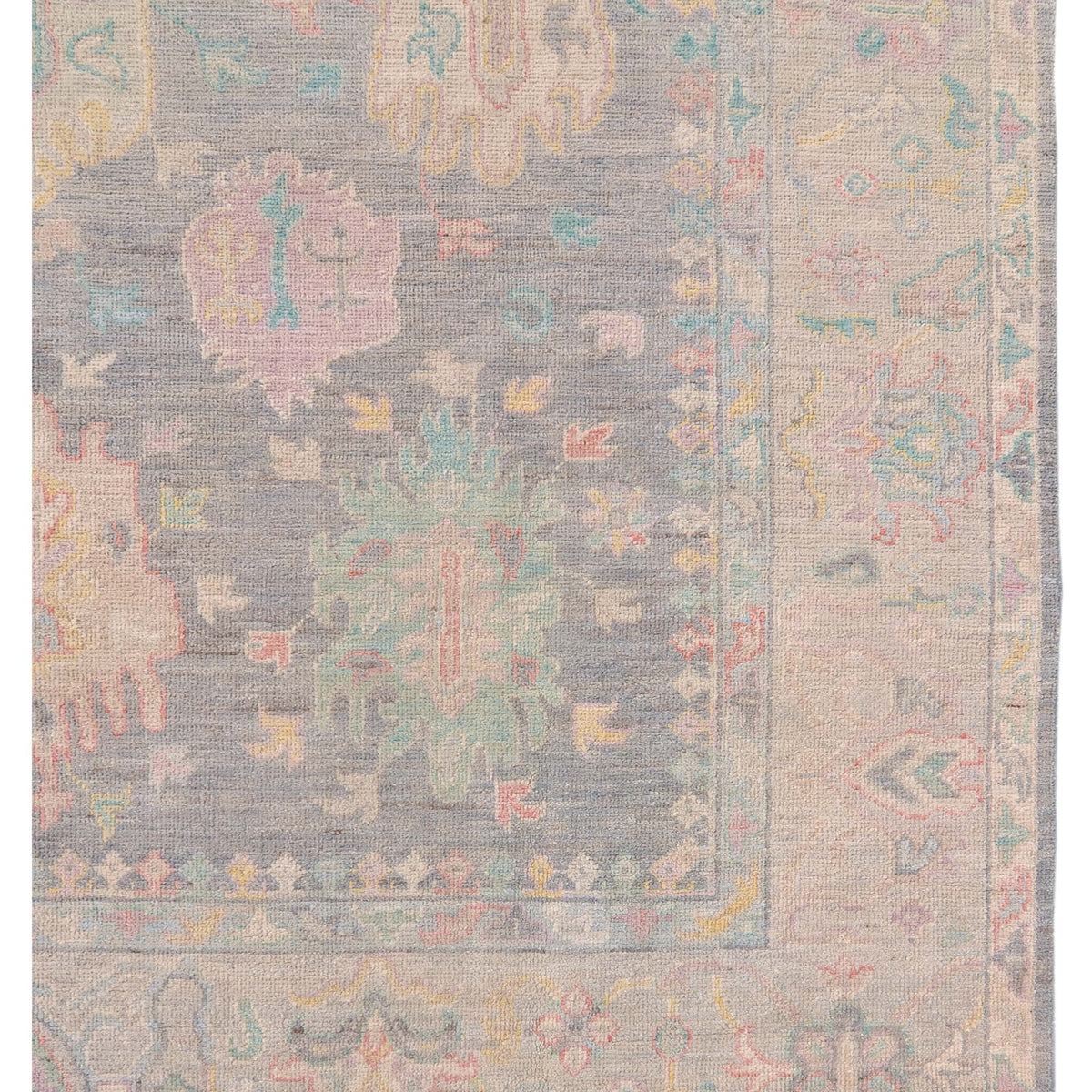 Pacific Ushak Wool Weft 42588 Grey Lt.Grey Transitional Hand Knotted Rug