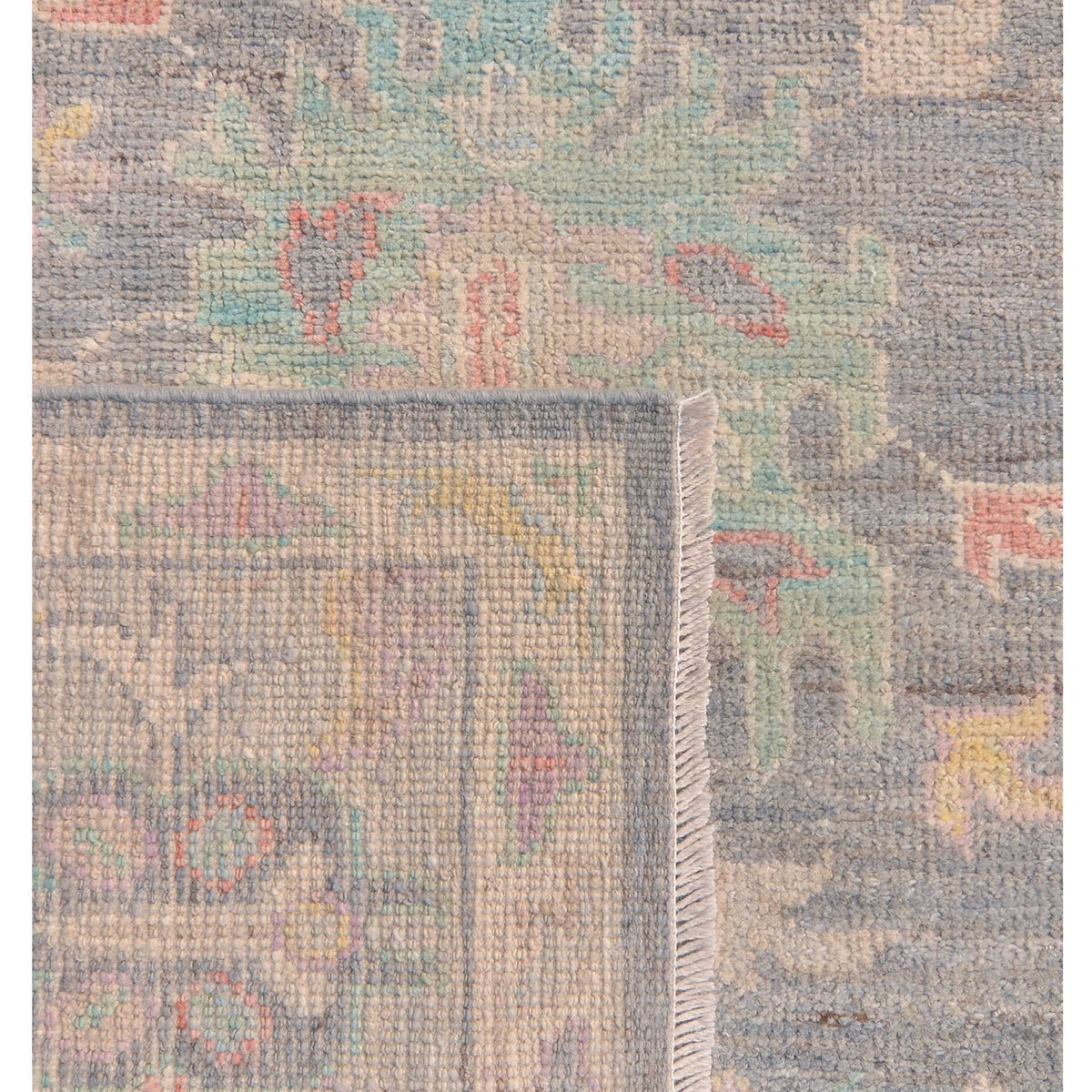 Pacific Ushak Wool Weft 42588 Grey Lt.Grey Transitional Hand Knotted Rug