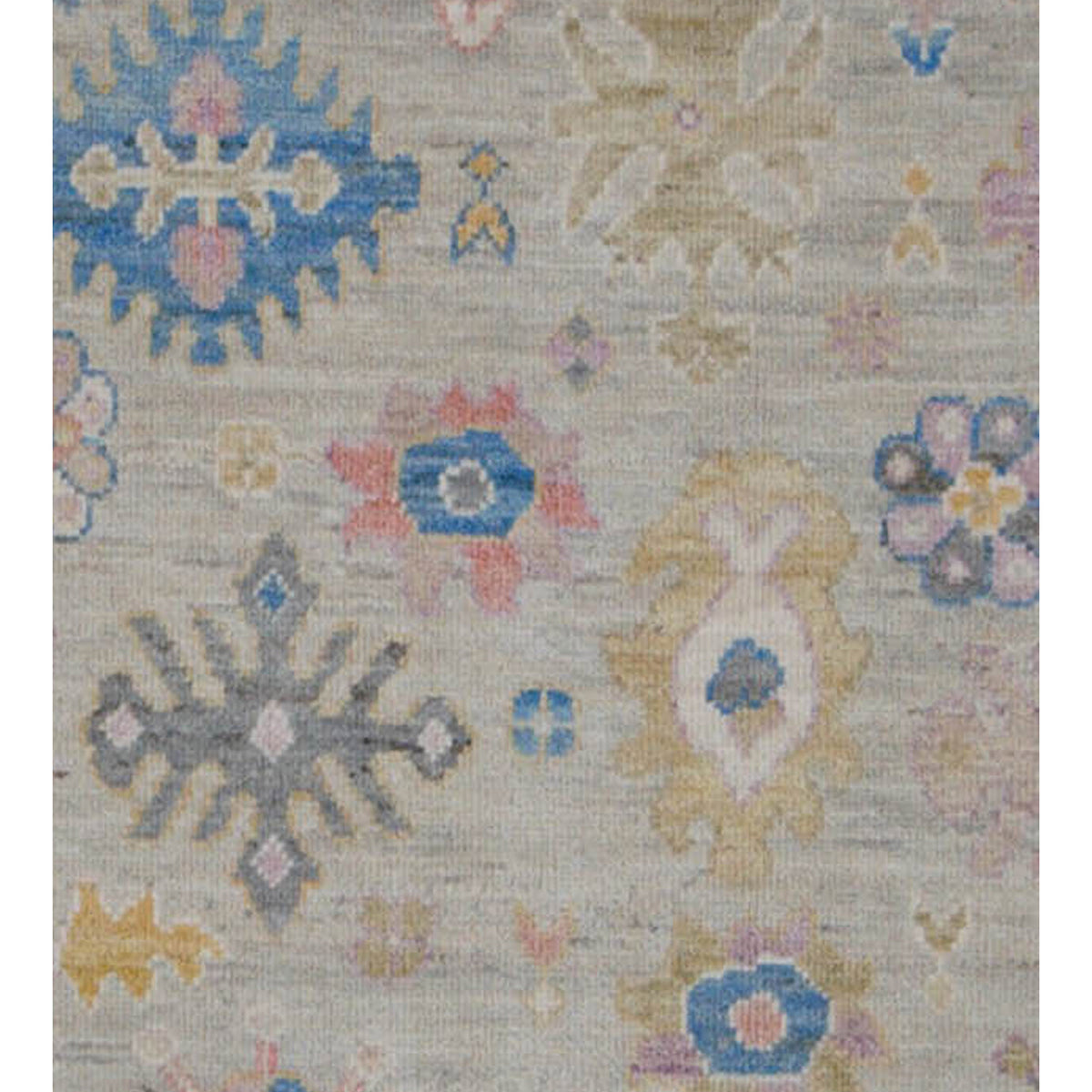 Pacific Ushak Wool Weft 42593 Lt.Grey Ivory Transitional Hand Knotted Rug