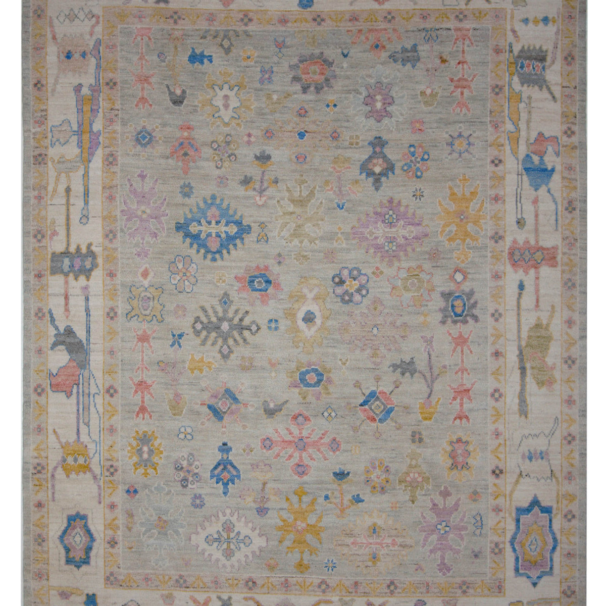 Pacific Ushak Wool Weft  Lt.Grey Ivory Transitional