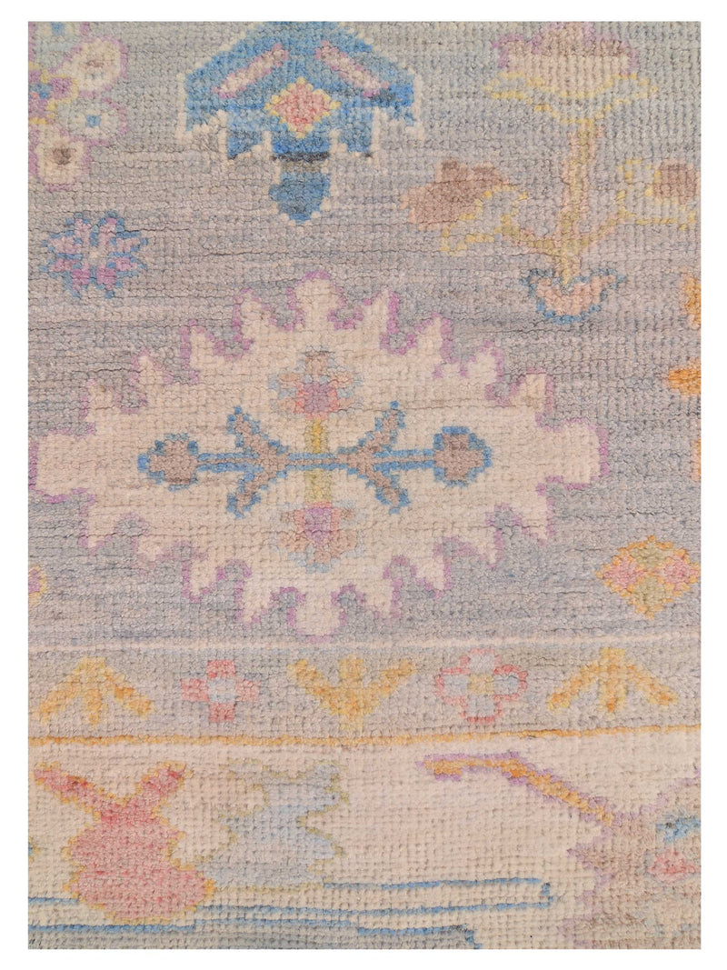 Pacific Ushak Wool Weft 42594 Lt.Grey Ivory Transitional Hand Knotted Rug