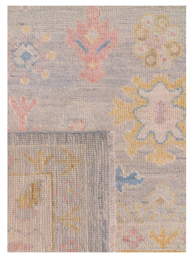 Pacific Ushak Wool Weft 42594 Lt.Grey Ivory Transitional Hand Knotted Rug