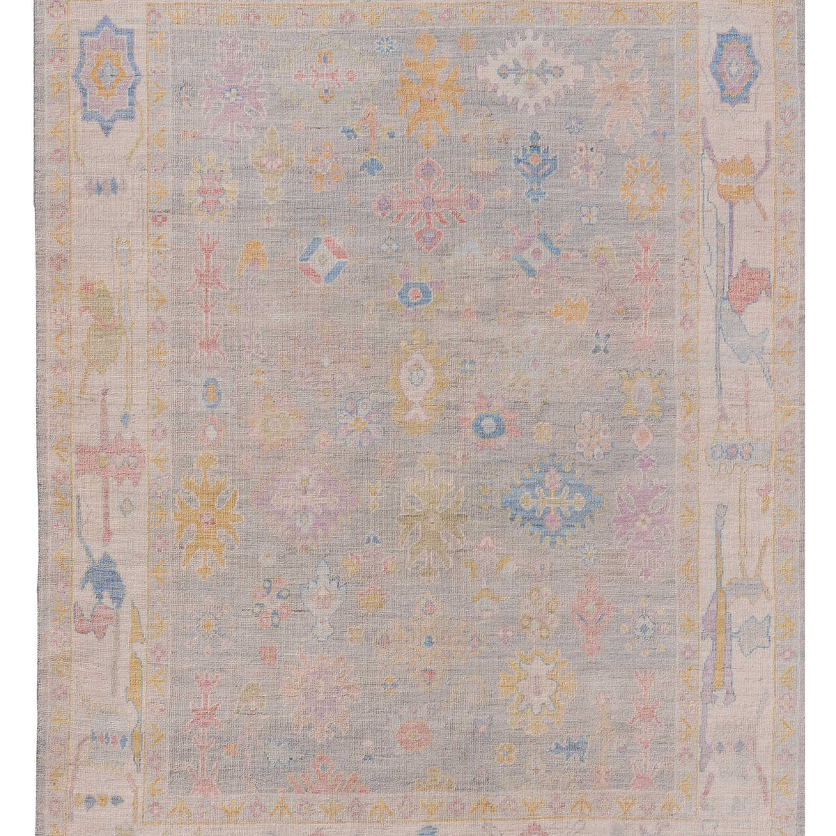 Pacific Ushak Wool Weft  Lt.Grey Ivory Transitional