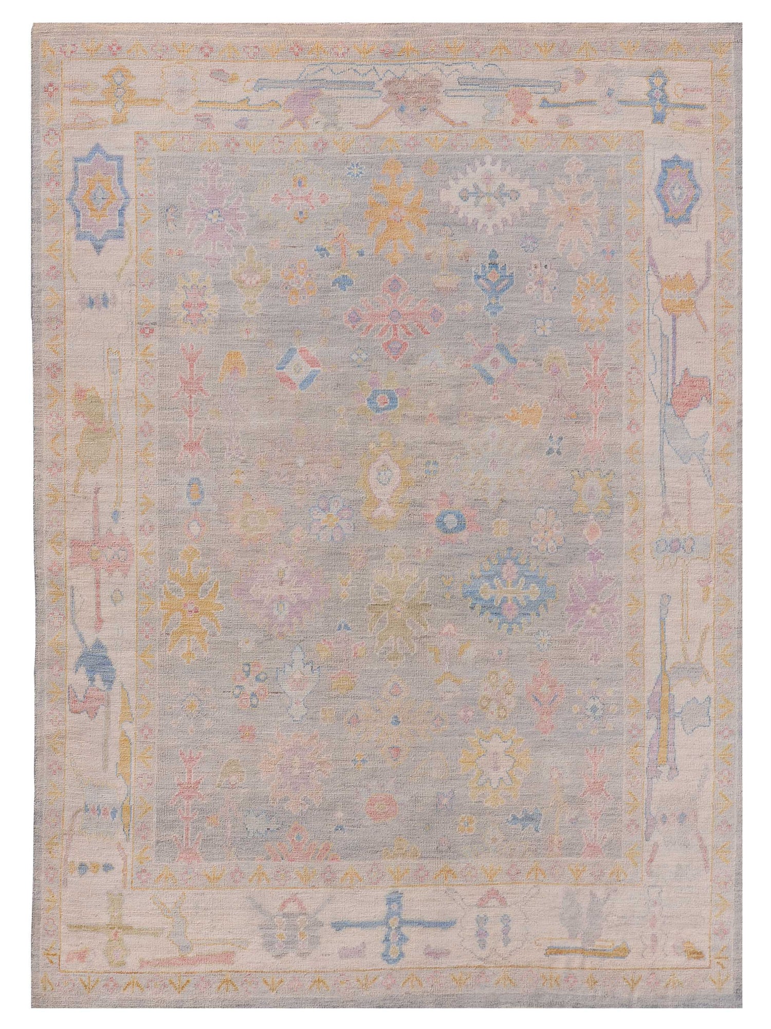 Pacific Ushak Wool Weft  Lt.Grey Ivory Transitional