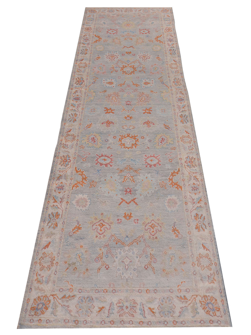 Pacific Ushak Wool Weft 42599 Lt.Grey Ivory Transitional Hand Knotted Rug