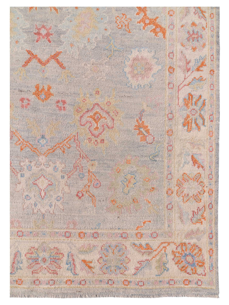 Pacific Ushak Wool Weft 42599 Lt.Grey Ivory Transitional Hand Knotted Rug