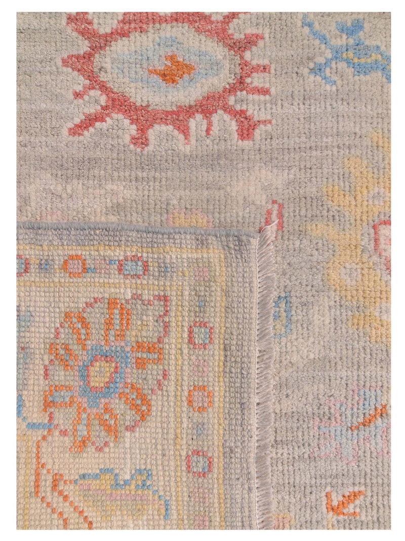 Pacific Ushak Wool Weft 42599 Lt.Grey Ivory Transitional Hand Knotted Rug