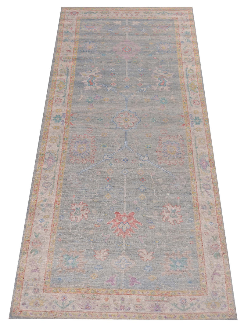 Pacific Ushak Wool Weft 42601 Lt.Grey Ivory Transitional Hand Knotted Rug