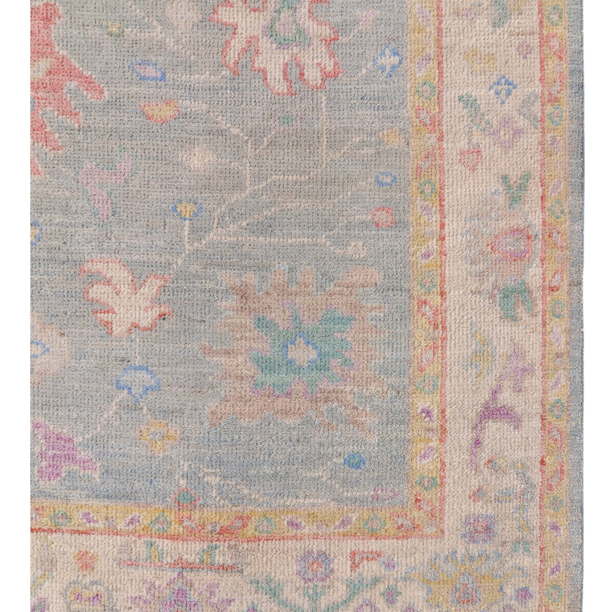 Pacific Ushak Wool Weft 42601 Lt.Grey Ivory Transitional Hand Knotted Rug