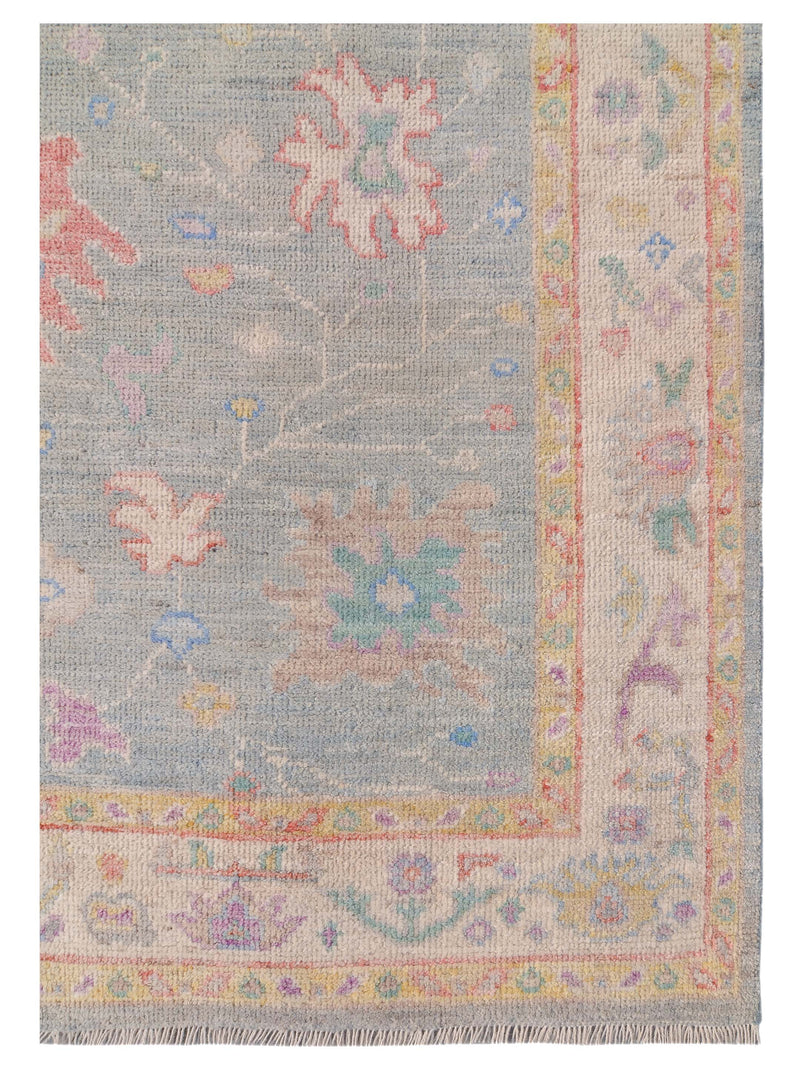 Pacific Ushak Wool Weft 42601 Lt.Grey Ivory Transitional Hand Knotted Rug