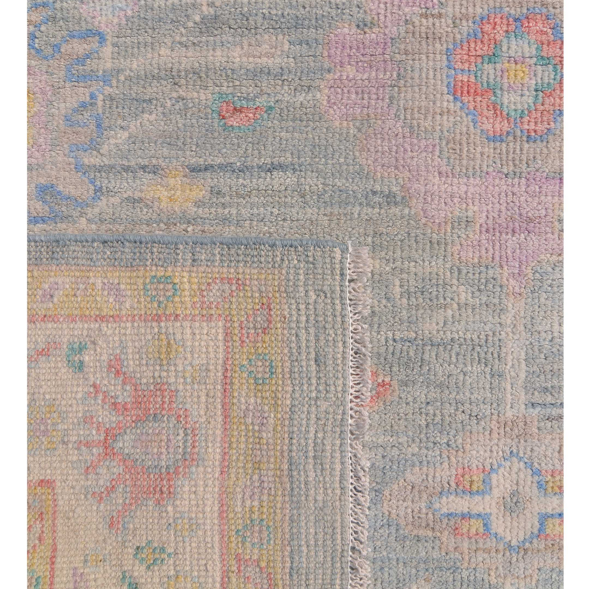 Pacific Ushak Wool Weft 42601 Lt.Grey Ivory Transitional Hand Knotted Rug