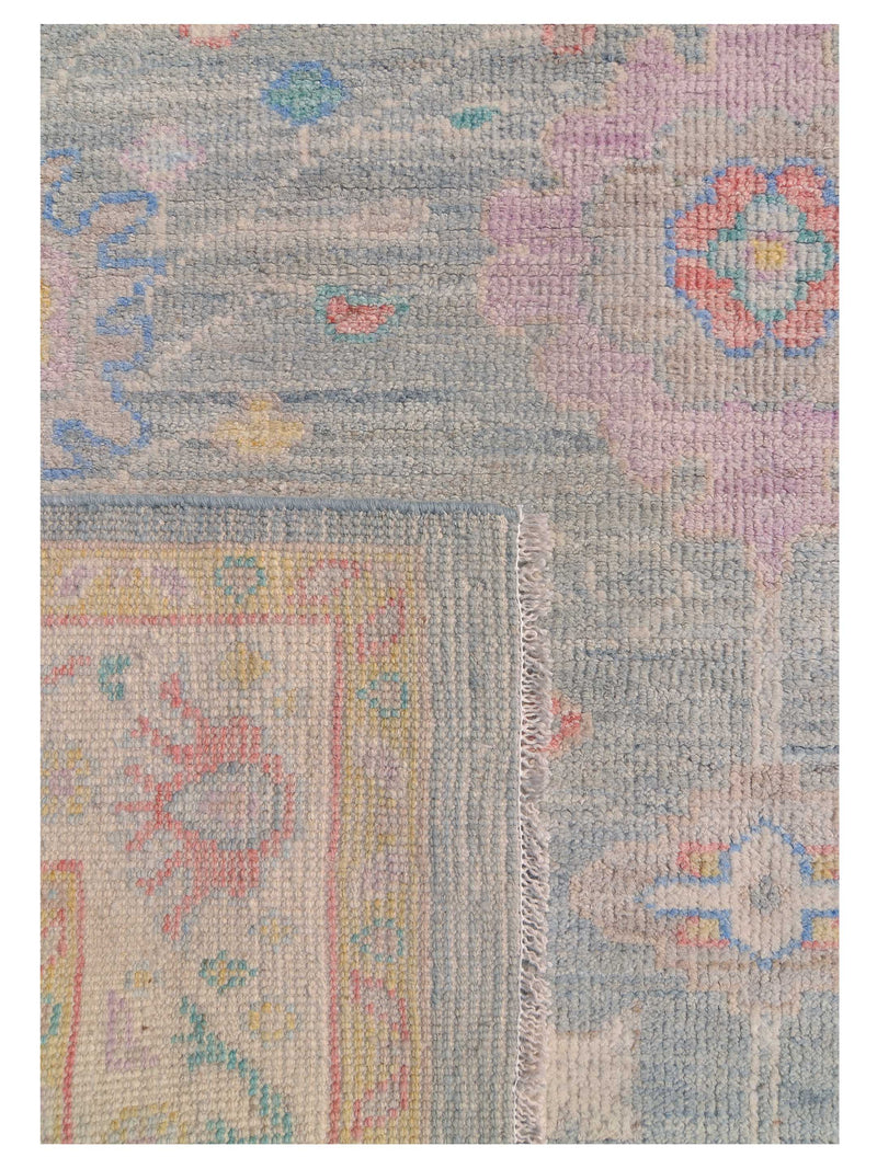 Pacific Ushak Wool Weft 42601 Lt.Grey Ivory Transitional Hand Knotted Rug