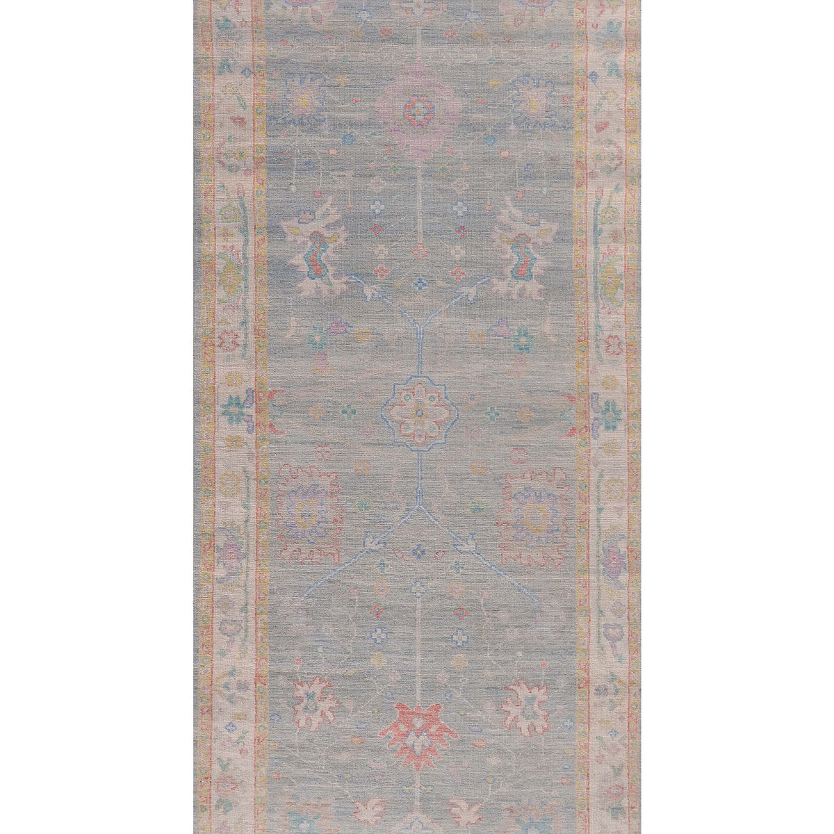 Pacific Ushak Wool Weft  Lt.Grey Ivory Transitional