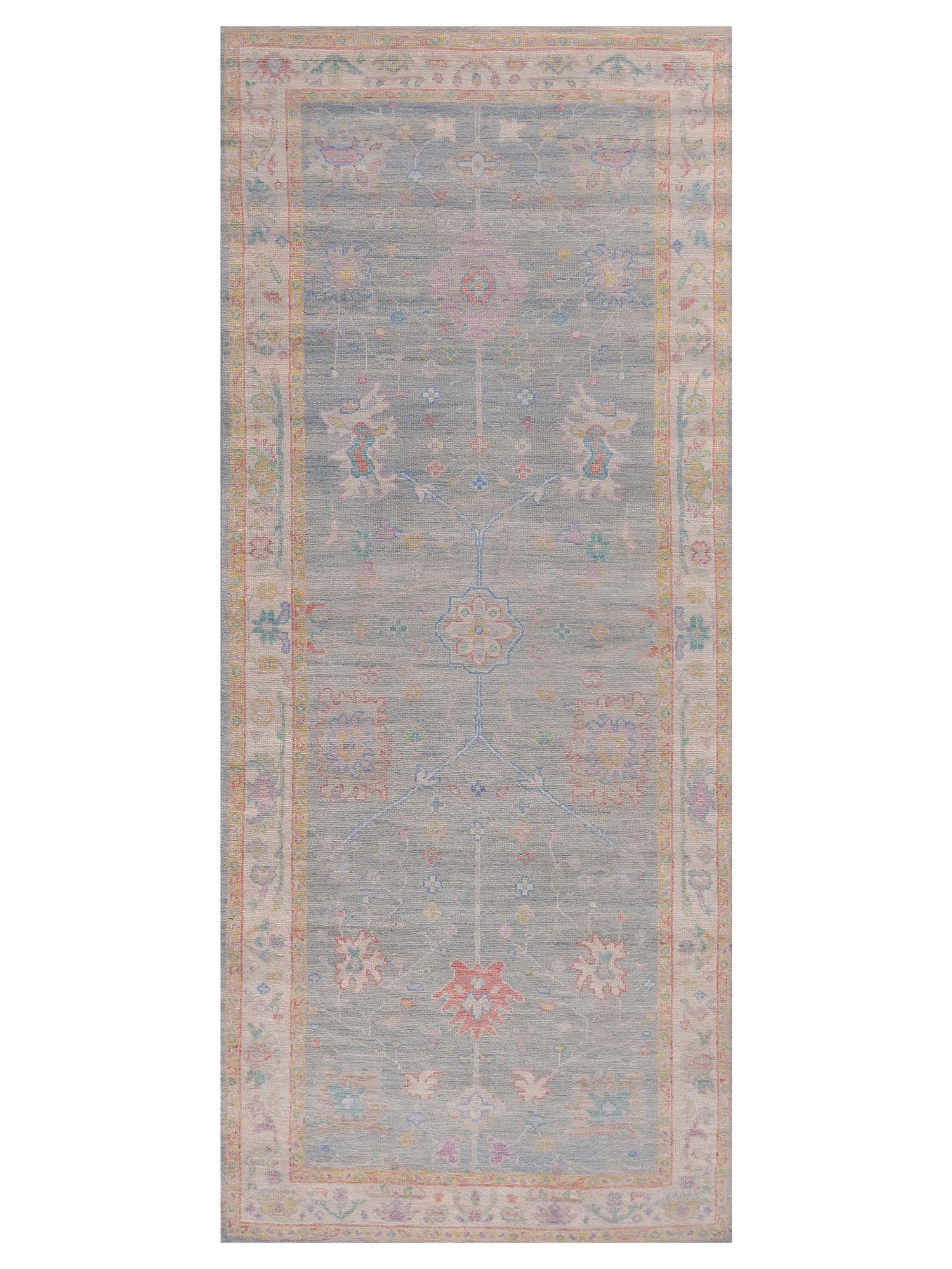 Pacific Ushak Wool Weft  Lt.Grey Ivory Transitional