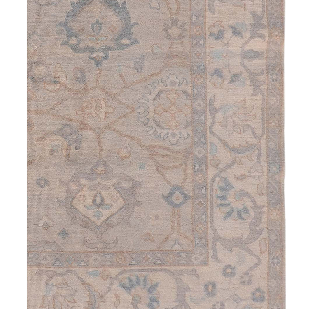 Pacific Ushak Wool Weft 42603 Lt.Grey Ivory Transitional Hand Knotted Rug