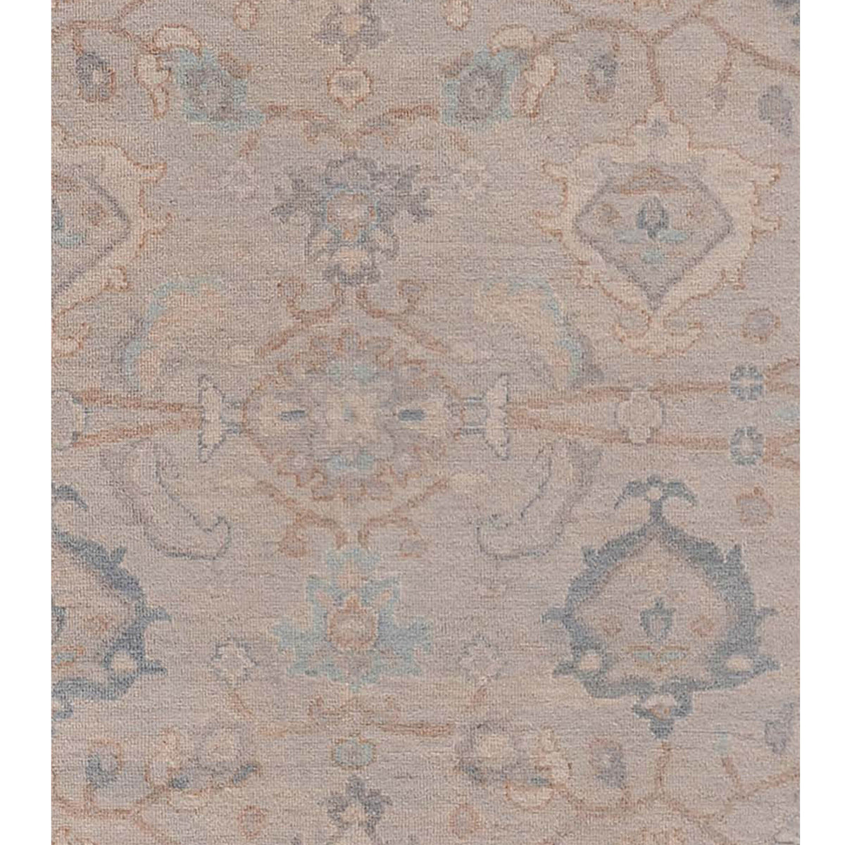 Pacific Ushak Wool Weft 42603 Lt.Grey Ivory Transitional Hand Knotted Rug