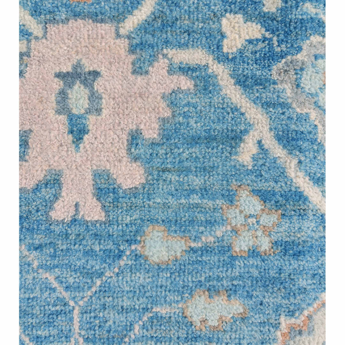 Pacific Ushak Wool Weft 42605 Blue Lt.Blue Transitional Hand Knotted Rug