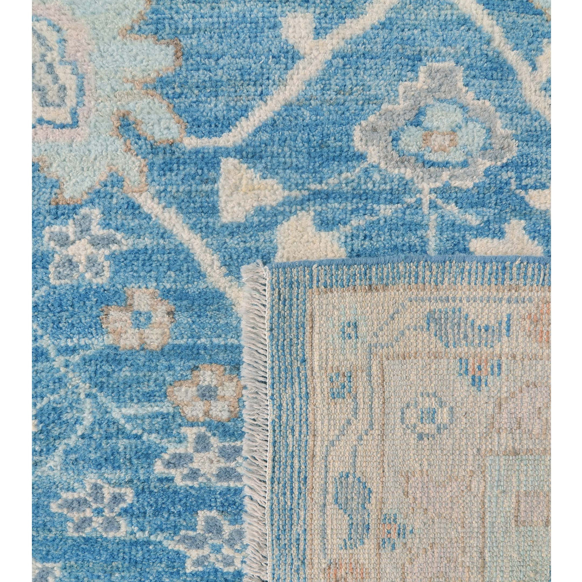 Pacific Ushak Wool Weft 42605 Blue Lt.Blue Transitional Hand Knotted Rug