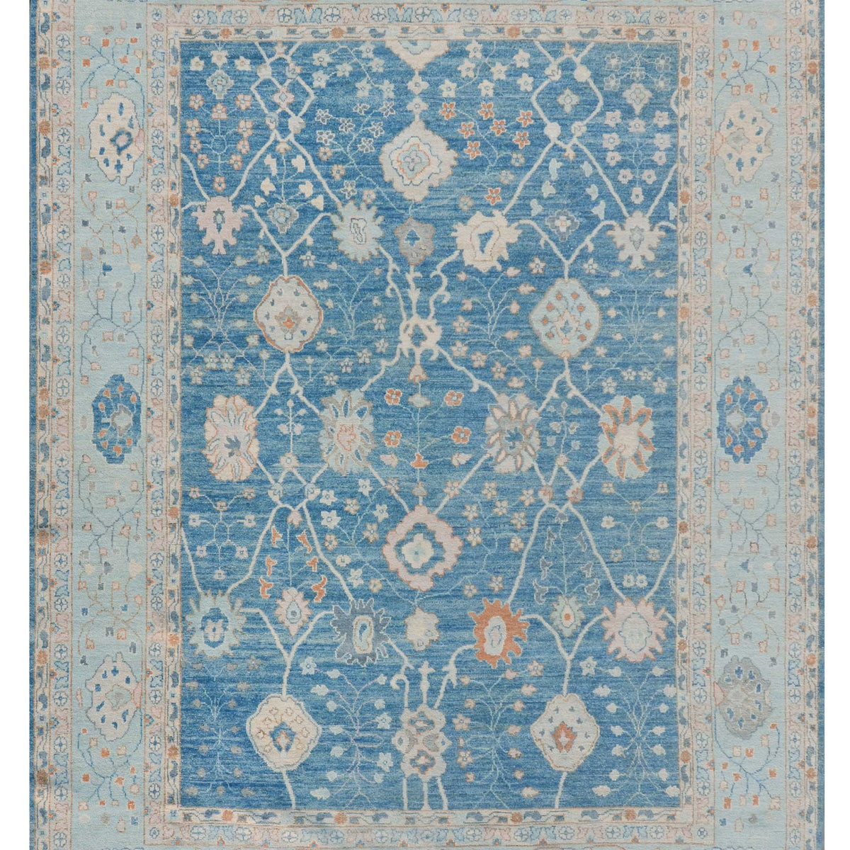 Pacific Ushak Wool Weft  Blue Lt.Blue Transitional