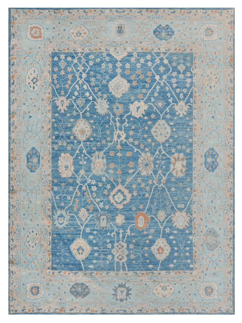 Pacific Ushak Wool Weft  Blue Lt.Blue Transitional