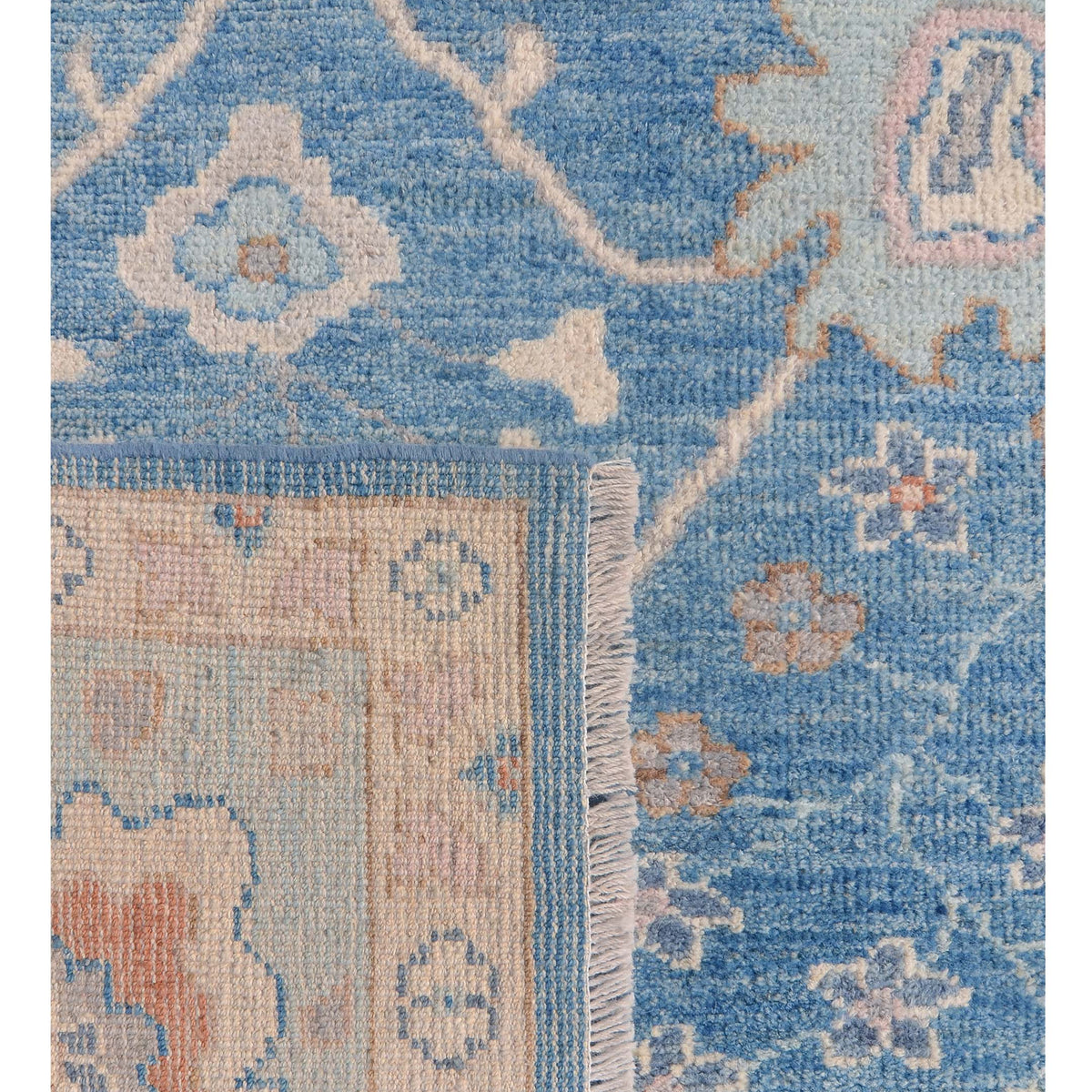 Pacific Ushak Wool Weft 42606 Ivory Lt.Grey Transitional Hand Knotted Rug