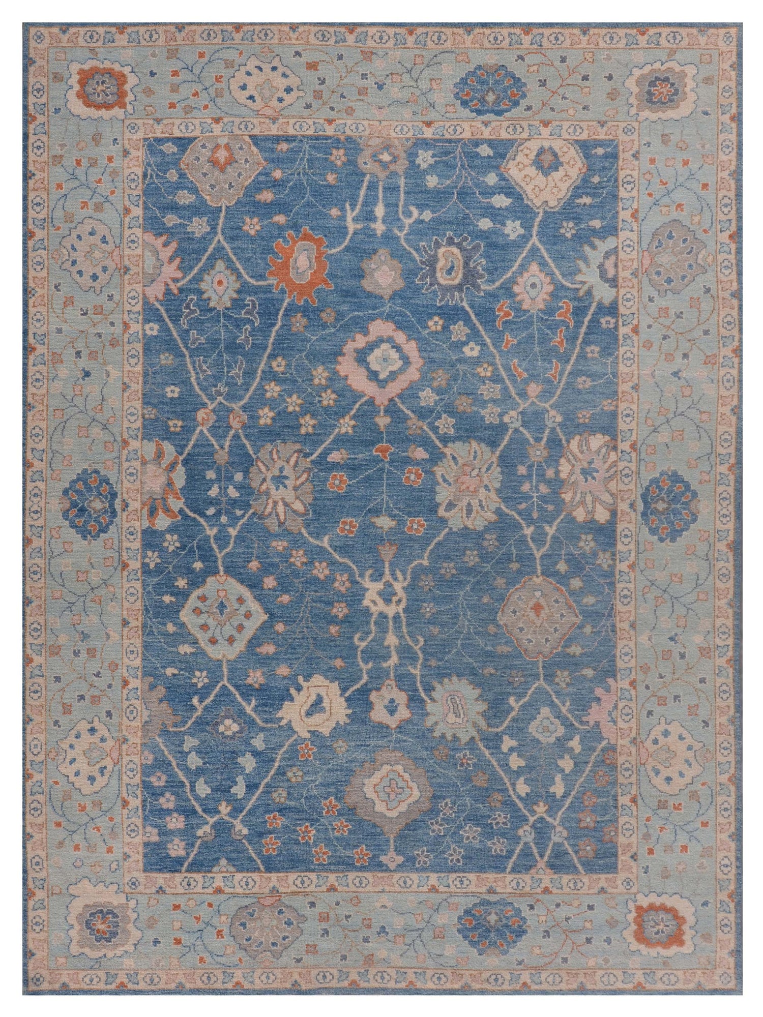 Pacific Ushak Wool Weft  Ivory Lt.Grey Transitional