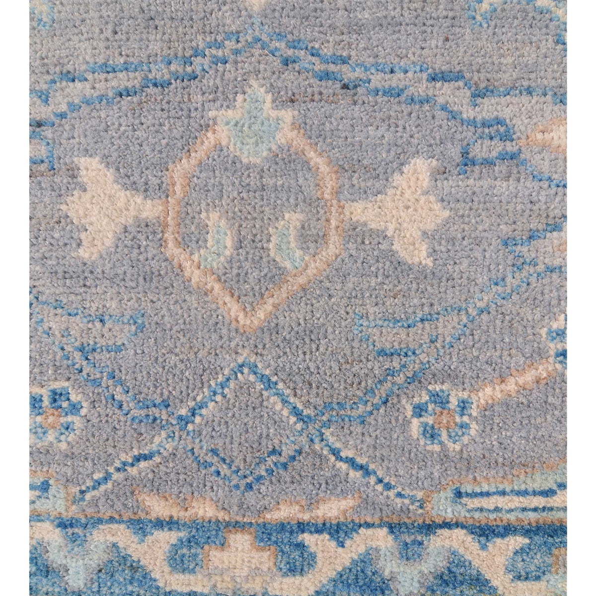 Pacific Ushak Wool Weft 42608 Grey Ivory Transitional Hand Knotted Rug