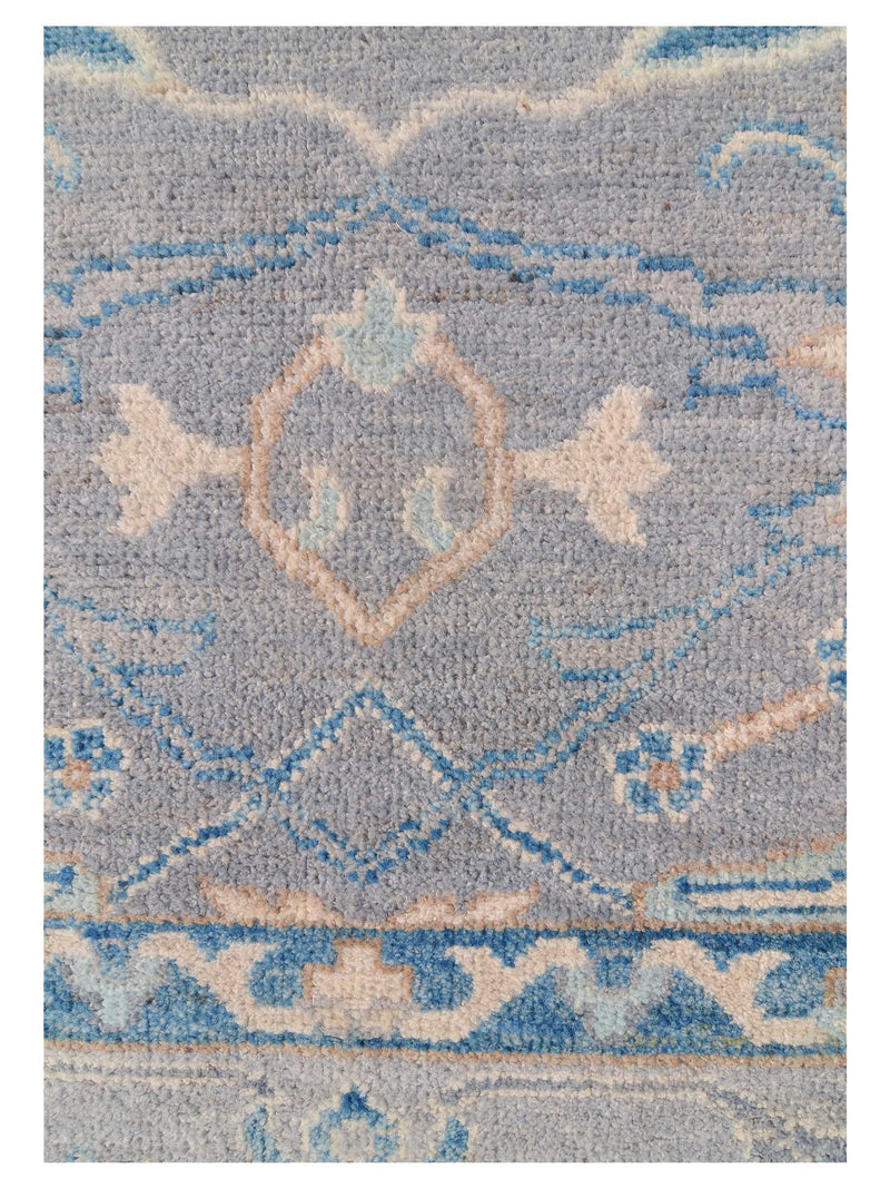 Pacific Ushak Wool Weft 42608 Grey Ivory Transitional Hand Knotted Rug