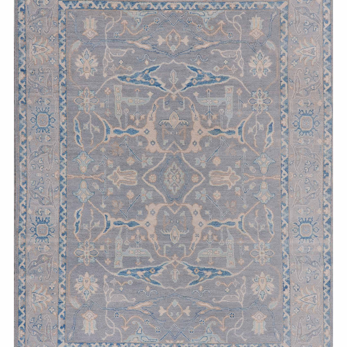 Pacific Ushak Wool Weft  Grey Ivory Transitional