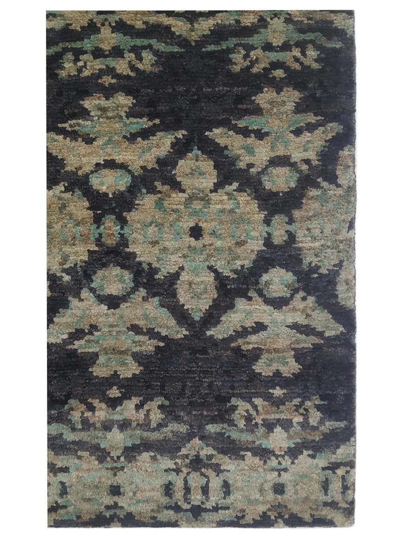 Pacific Moroccan I 42650 Green Cream Modern Hand Knotted Rug