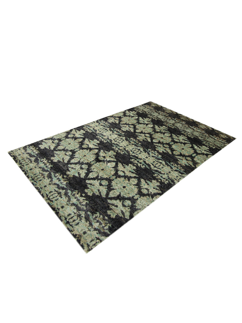 Pacific Moroccan I 42650 Green Cream Modern Hand Knotted Rug