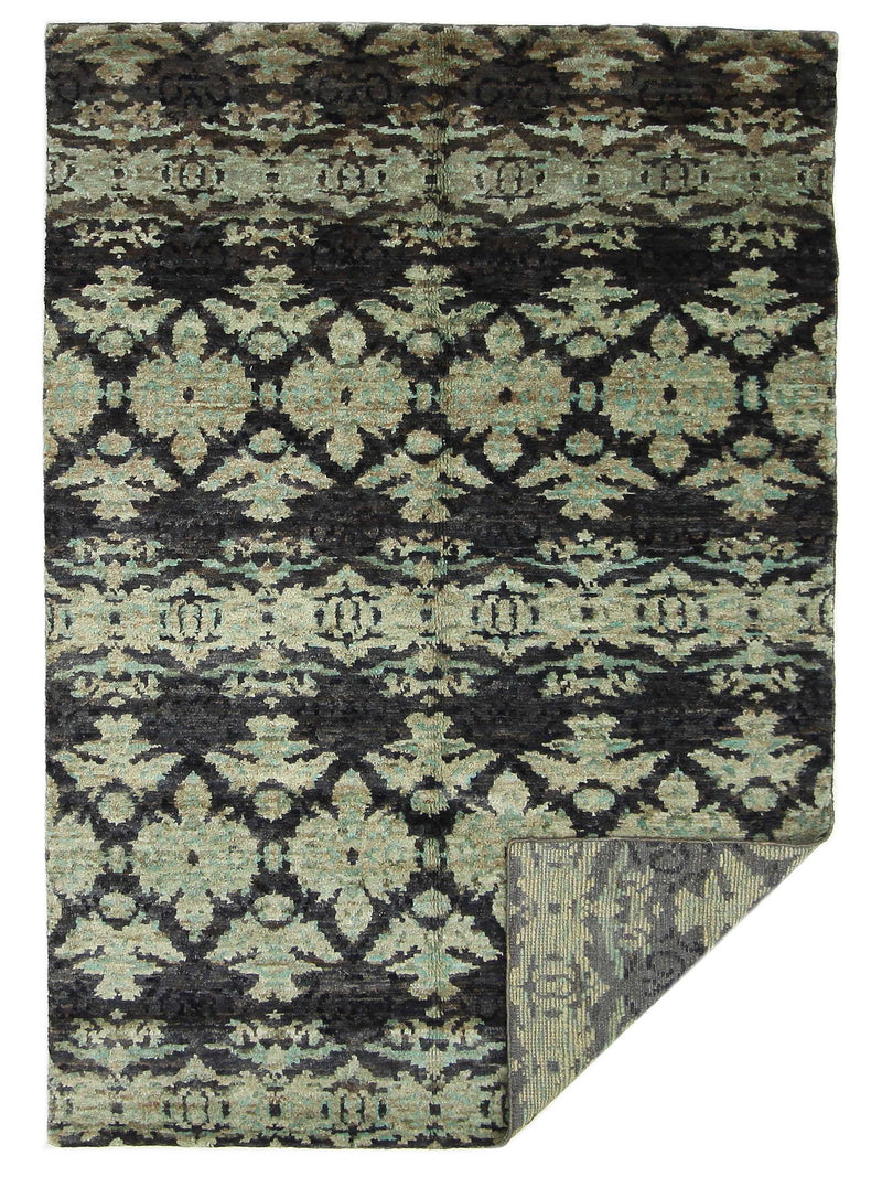 Pacific Moroccan I 42650 Green Cream Modern Hand Knotted Rug