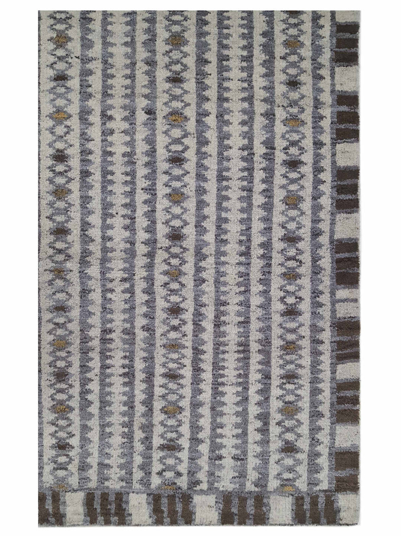 Pacific Moroccan I 42654 Beige Grey Modern Hand Knotted Rug