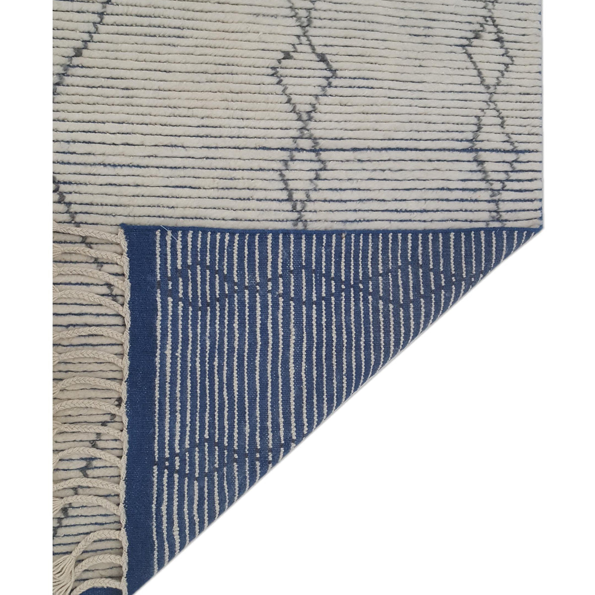Pacific Moroccan I 42659 Ivory Blue Modern Hand Knotted Rug