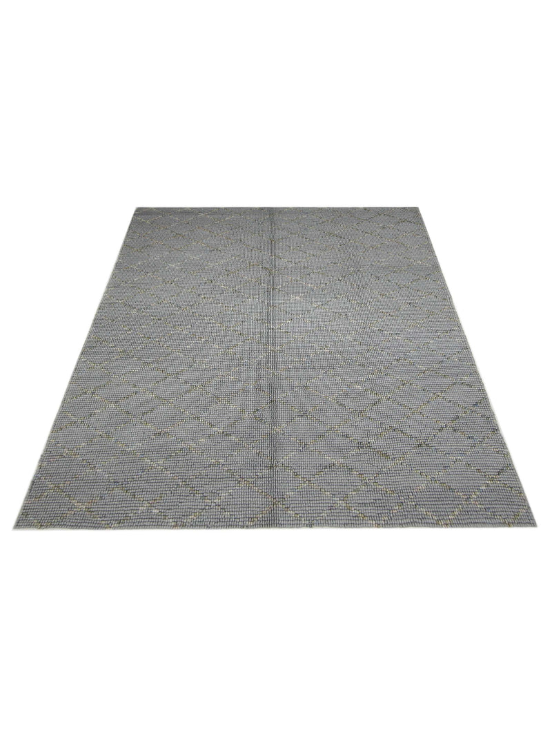 Pacific Moroccan I RM-32 Lt.Blue Silver Modern Hand Knotted Rug