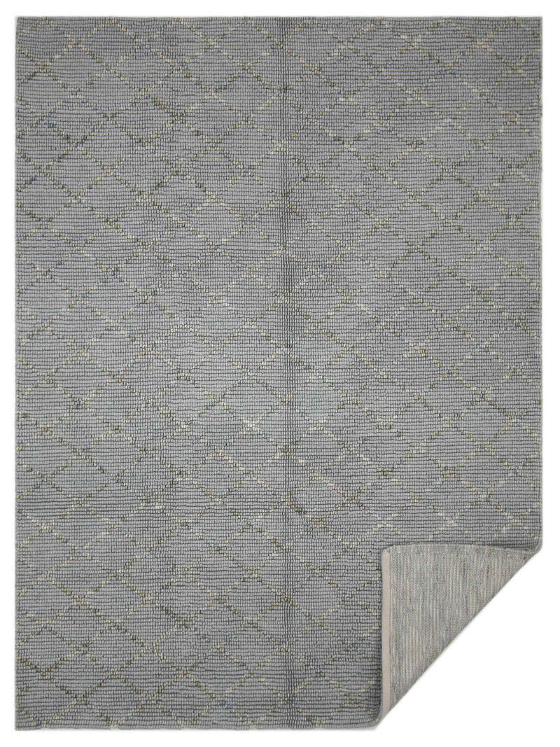 Pacific Moroccan I RM-32 Lt.Blue Silver Modern Hand Knotted Rug