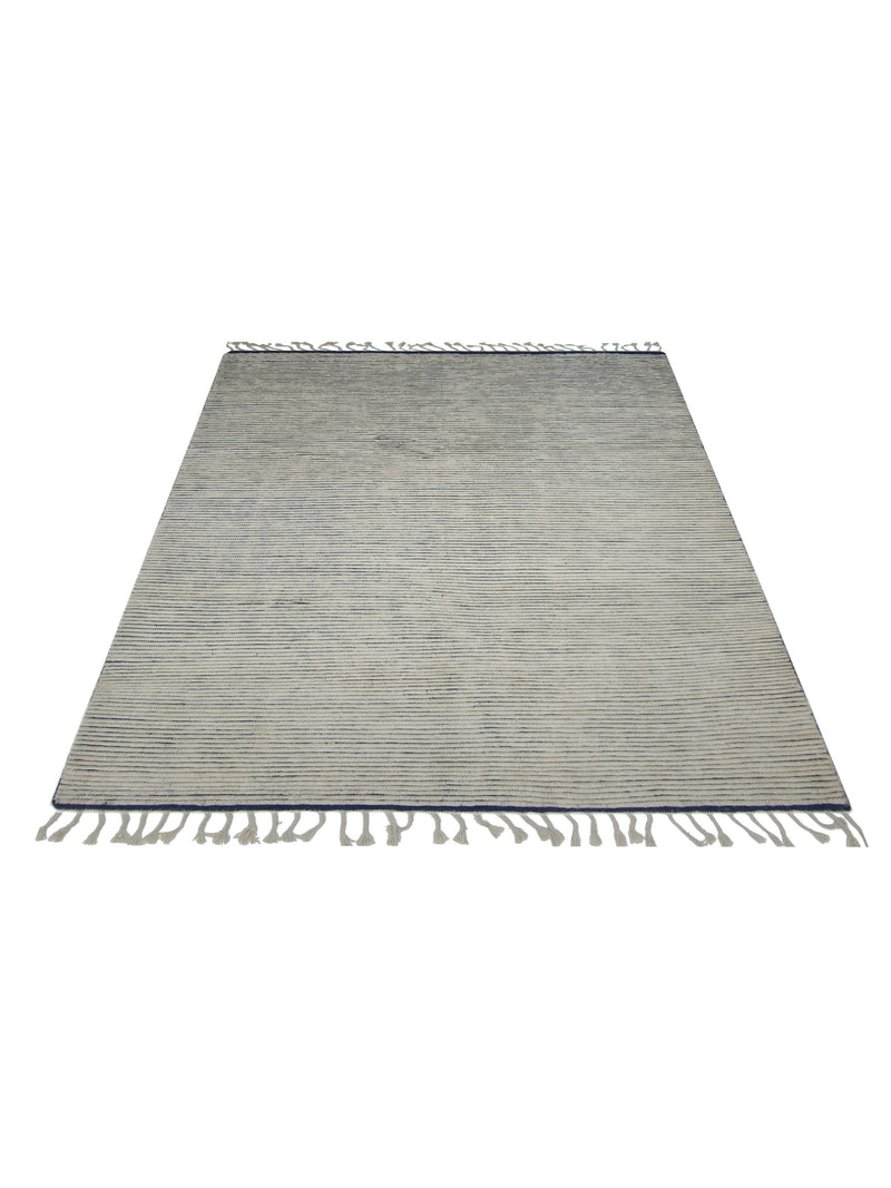 Pacific Moroccan I 42664 Ivory Blue Modern Hand Knotted Rug