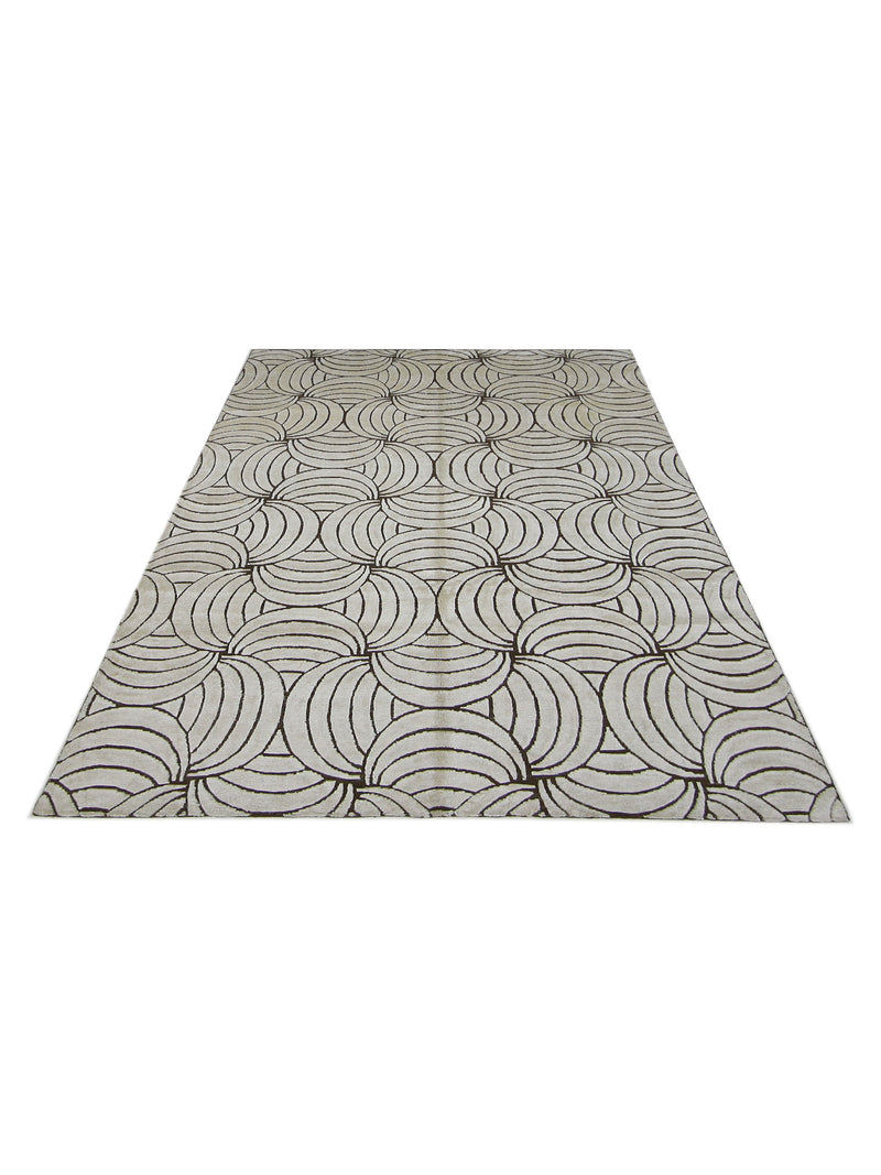 Pacific Nepoli RM-43 Ivory Brown Modern Hand Knotted Rug