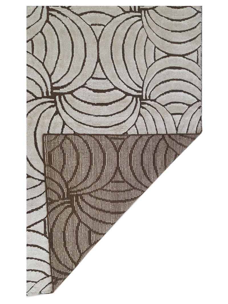 Pacific Nepoli RM-43 Ivory Brown Modern Hand Knotted Rug