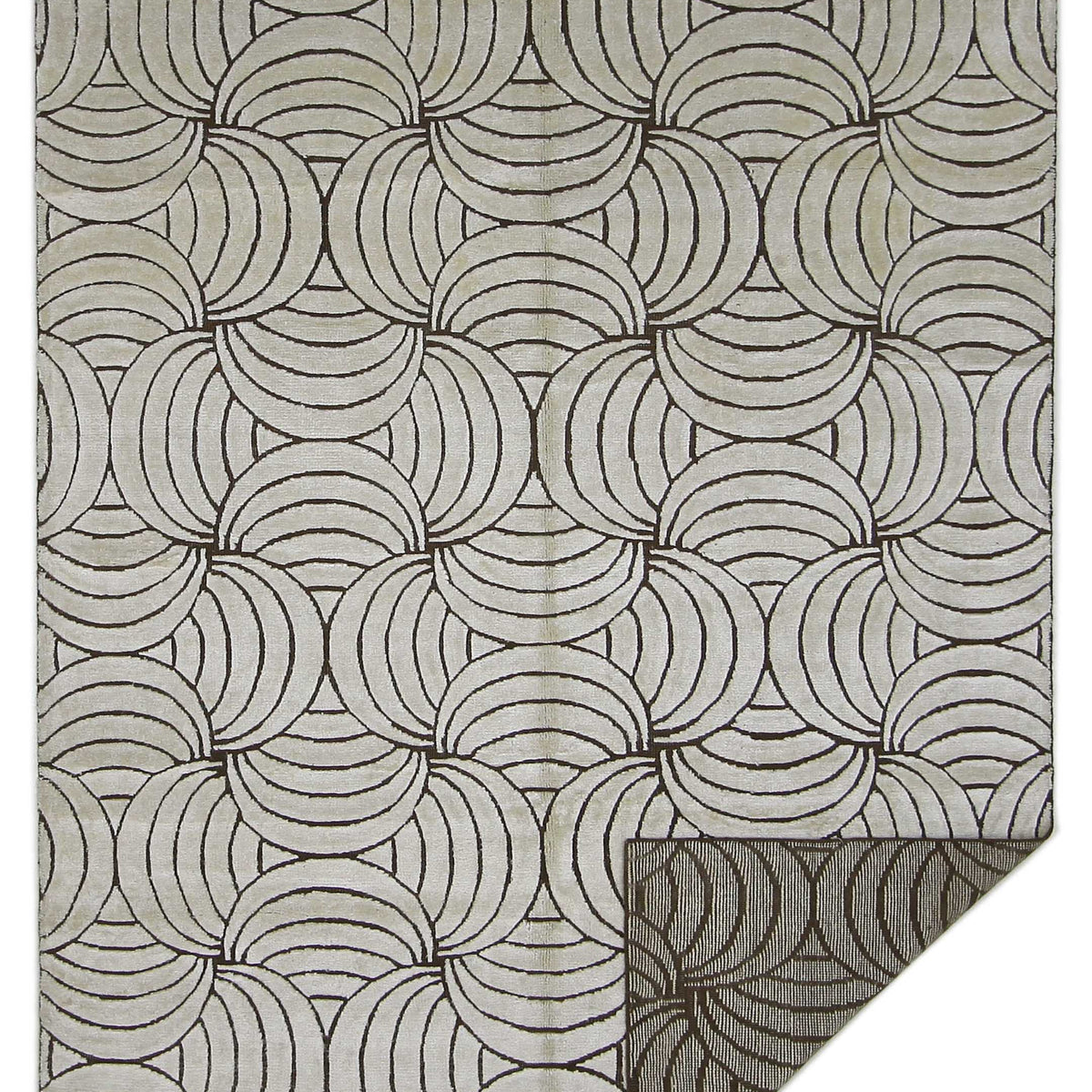 Pacific Nepoli RM-43 Ivory Brown Modern Hand Knotted Rug