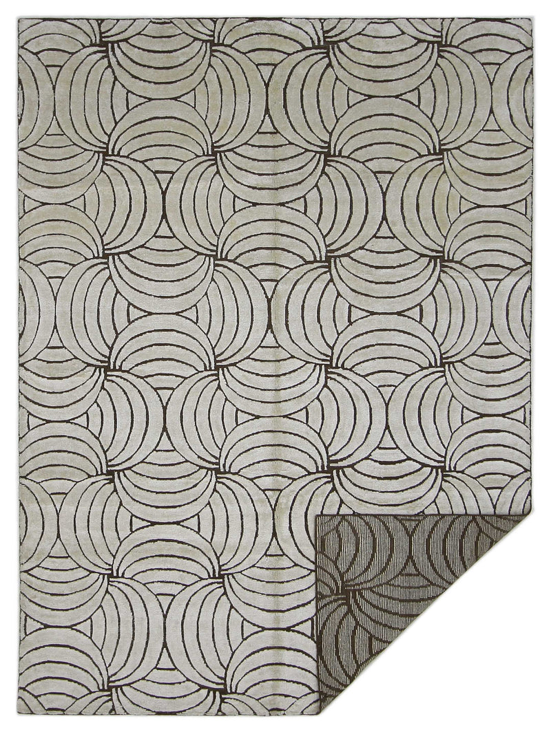 Pacific Nepoli RM-43 Ivory Brown Modern Hand Knotted Rug