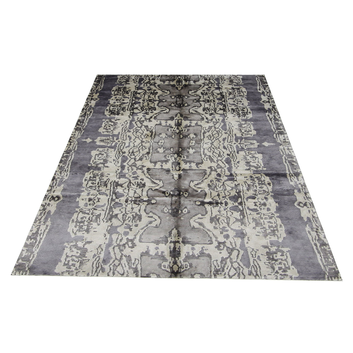 Pacific Nepoli NEP-CRLV Cream Lavender Modern Hand Knotted Rug
