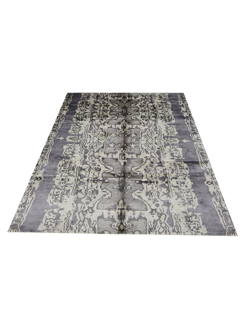Pacific Nepoli NEP-CRLV Cream Lavender Modern Hand Knotted Rug