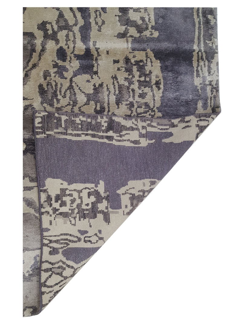 Pacific Nepoli NEP-CRLV Cream Lavender Modern Hand Knotted Rug