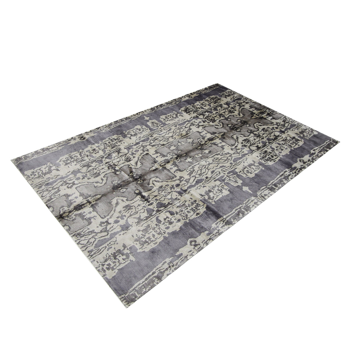 Pacific Nepoli NEP-CRLV Cream Lavender Modern Hand Knotted Rug