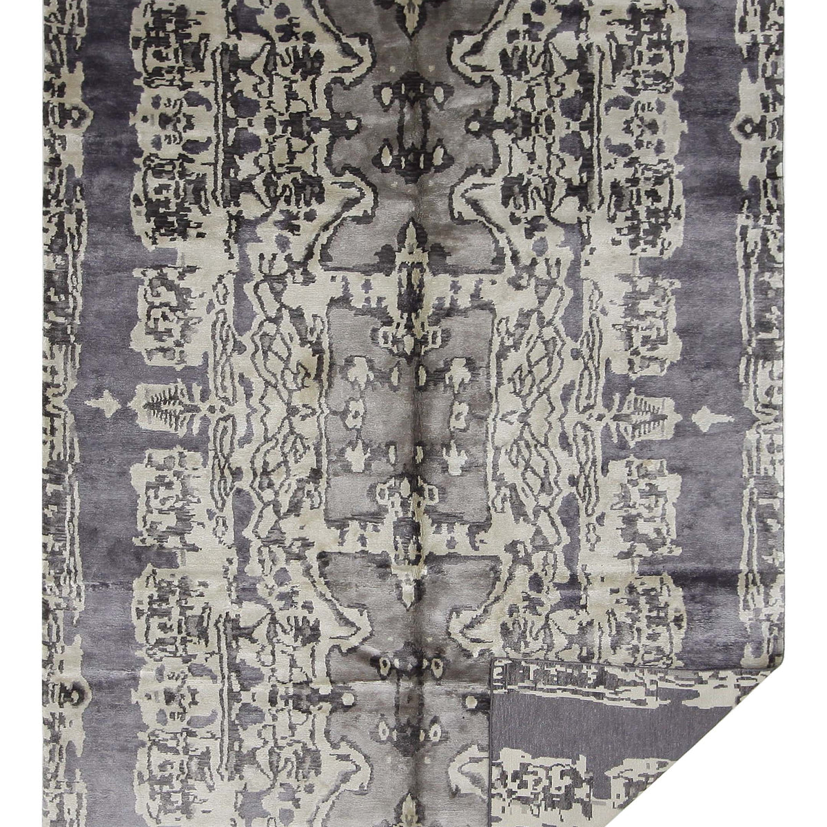 Pacific Nepoli NEP-CRLV Cream Lavender Modern Hand Knotted Rug
