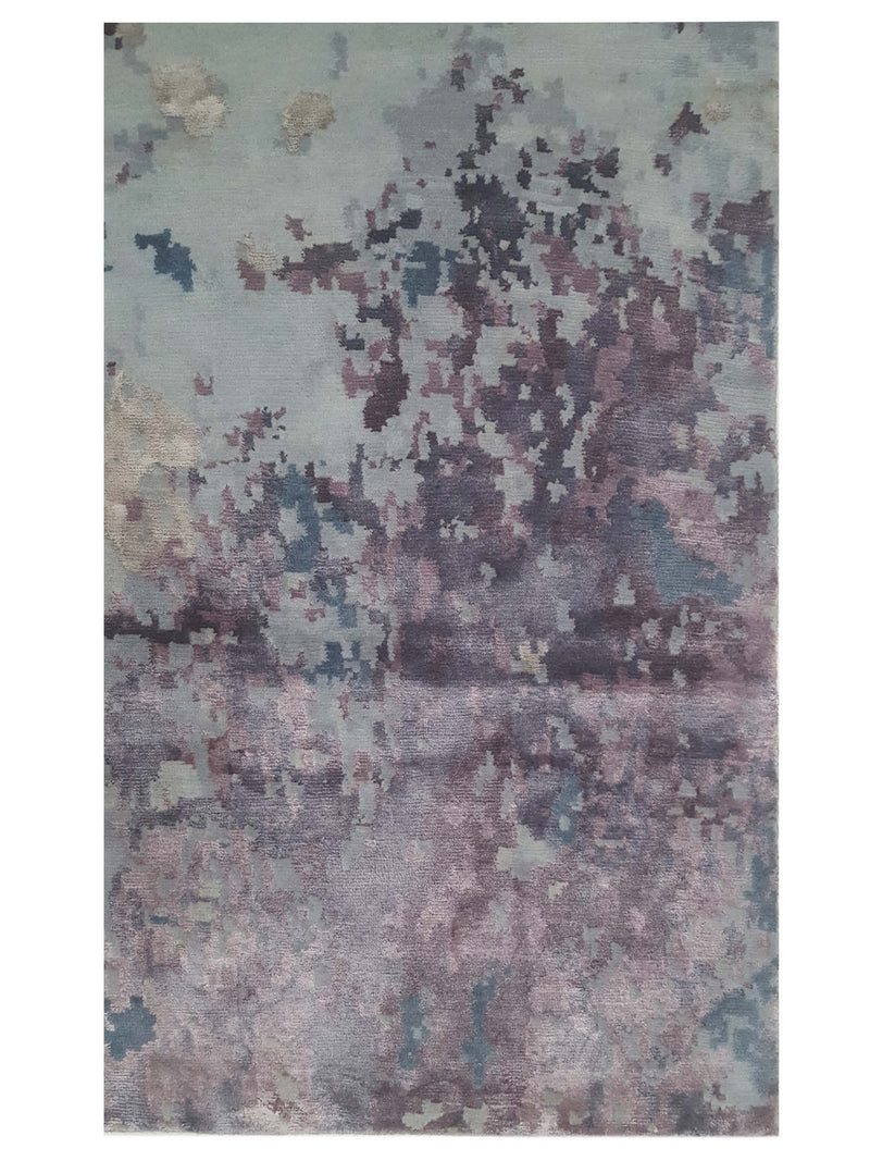 Pacific Nepoli RM-46 Purple Aqua Modern Hand Knotted Rug